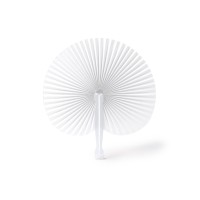 Складной круглый веер-пайпай с пластиковыми стержнями, белый