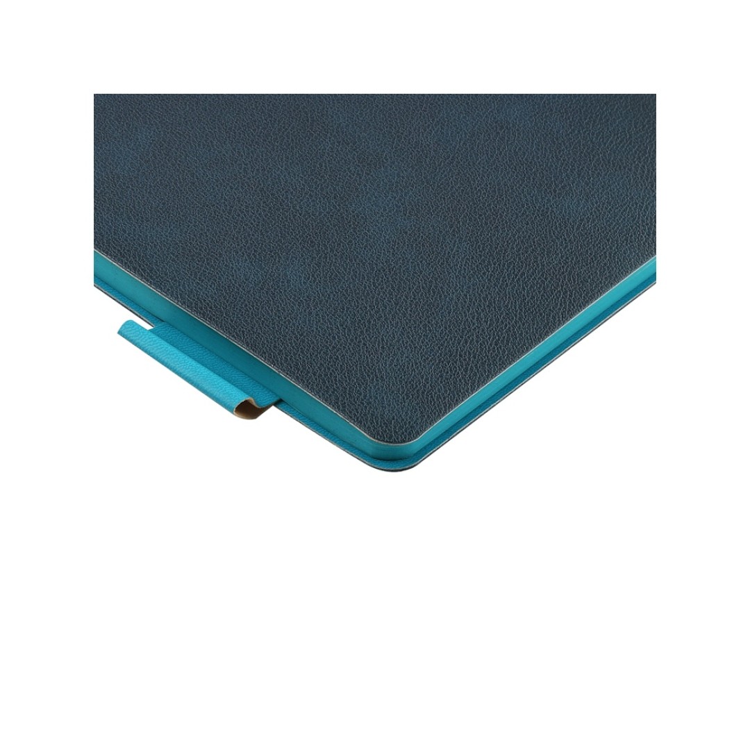 Блокнот А5 "Boston", темно-синий с голубым срезом