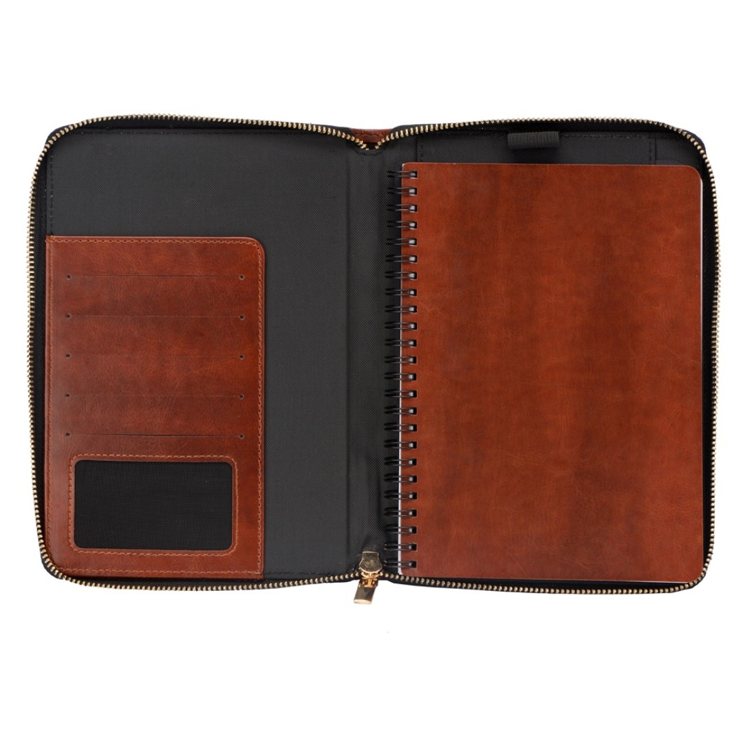 Бизнес-блокнот на молнии А5 «Fabrizio», 80 листов,  коричневый