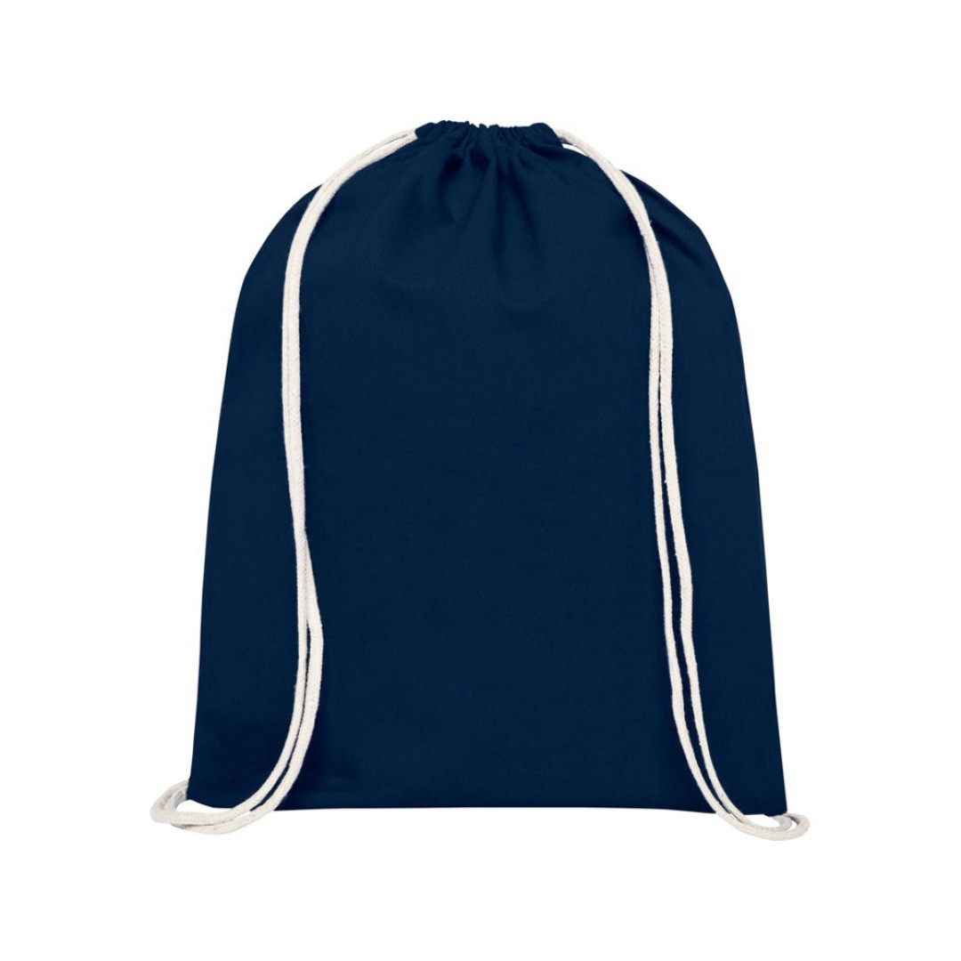 Рюкзак со шнурком Tenes из хлопка плотностью 140 г/м2, темно-синий