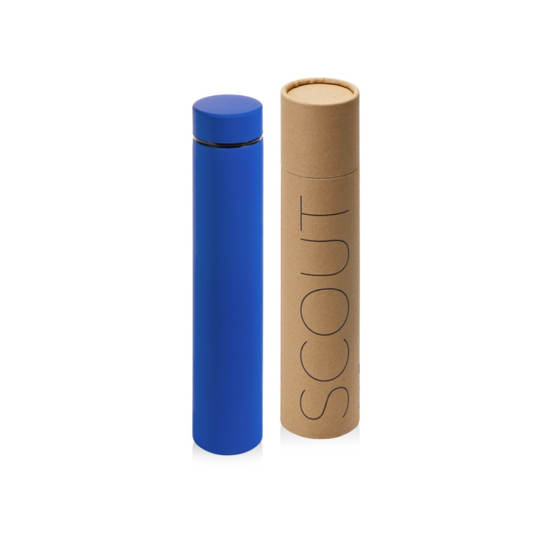 Термос Scout софт-тач, тубус, синий