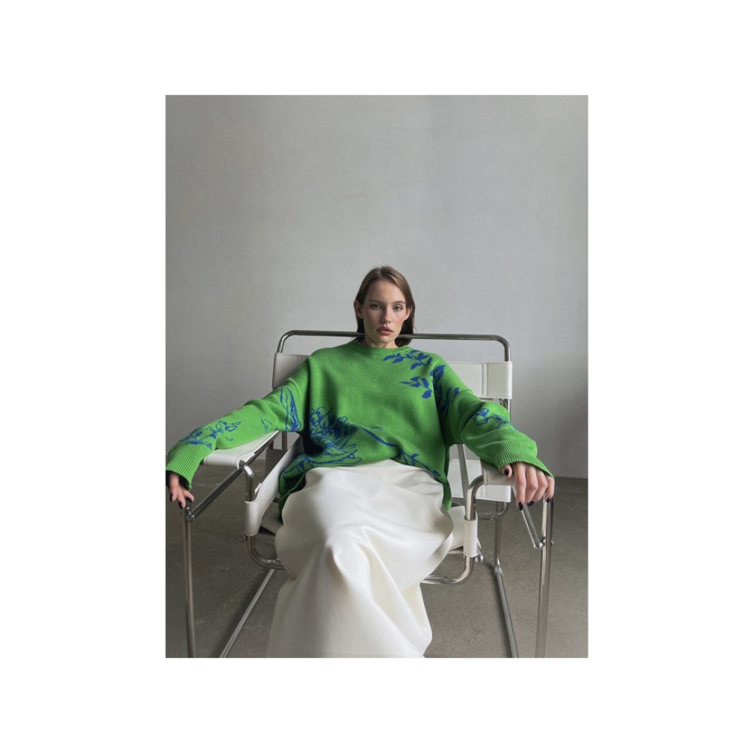 Джемпер «Хризантема» зеленый. Varvara