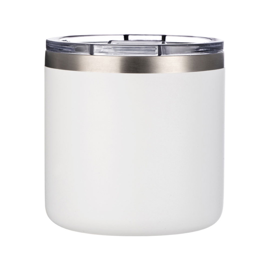 Кружка стальная Alaska с крышкой слайдером, powder coating, белый (Р)