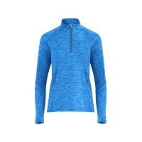 Толстовка с воротом на молнии женская "Melbourne", меланжевый королевский синий