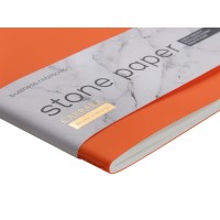 Тетрадь с каменной бумагой А5 "Carrara" 40 л., линейка, оранжевый