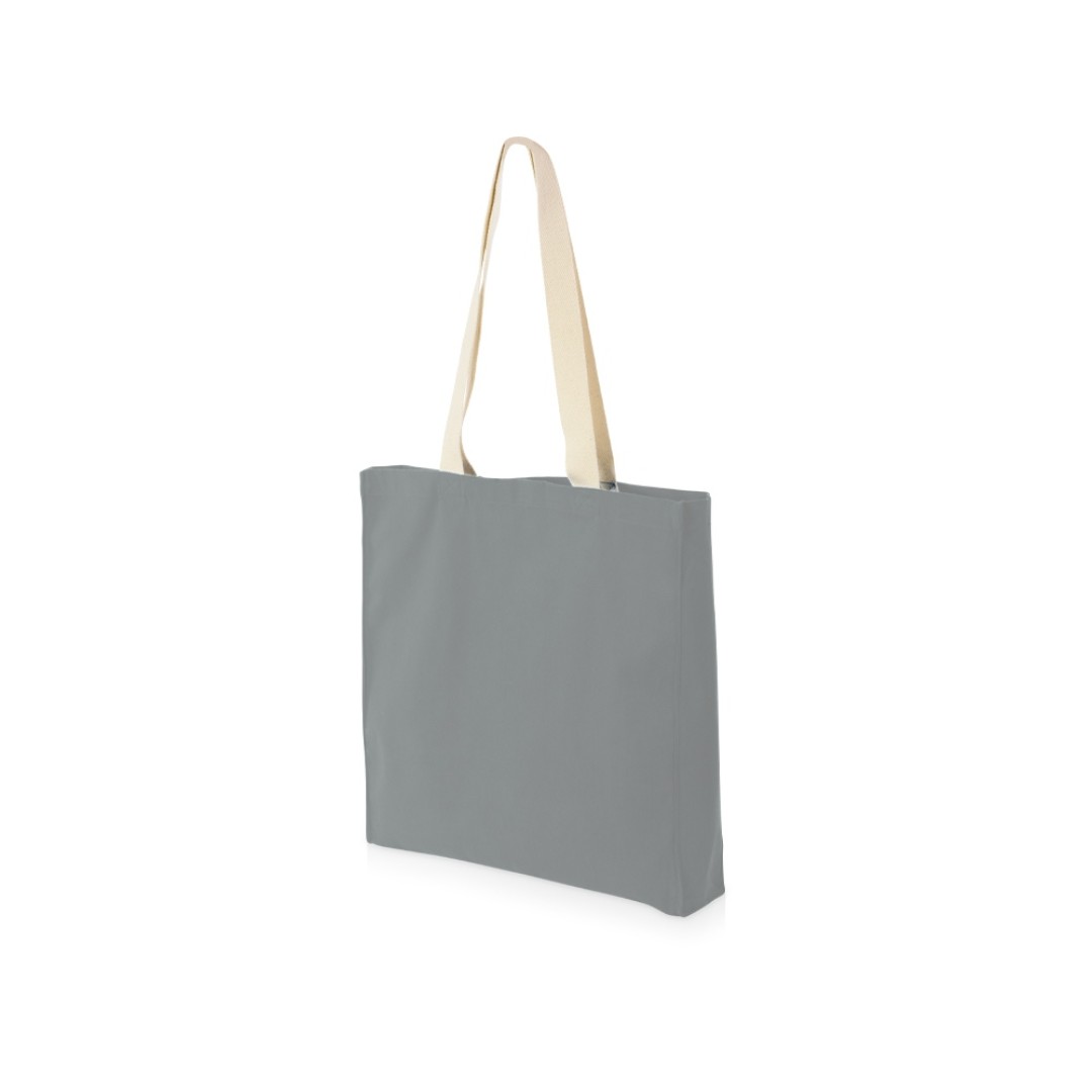 Сумка Donny из хлопка с донной складкой и парусиновыми ручками, серый