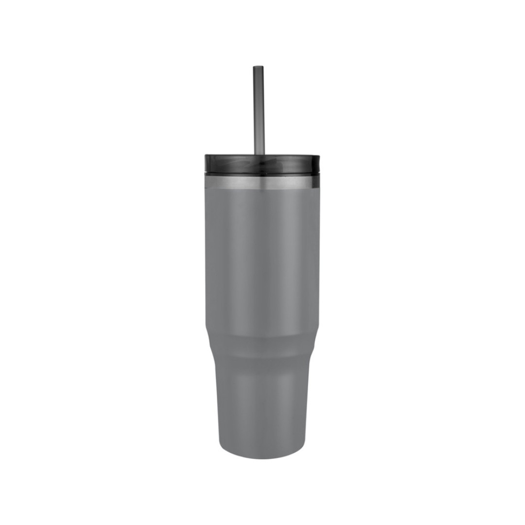 Melbourne кружка 1200 мл, сертифицированная согласно RCS, с соломинкой - Серый