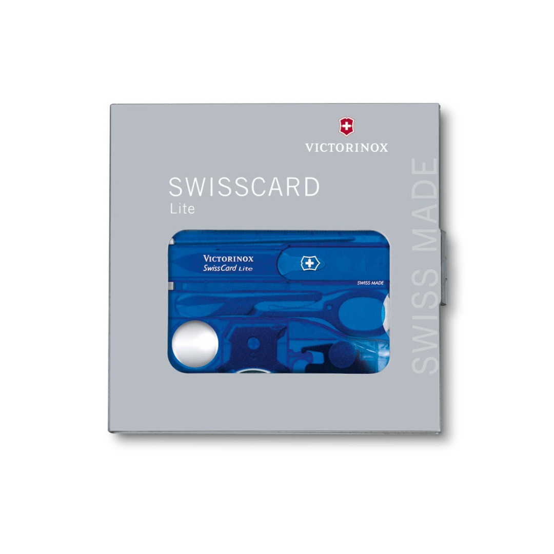 Швейцарская карточка VICTORINOX SwissCard Lite, 13 функций, полупрозрачная синяя