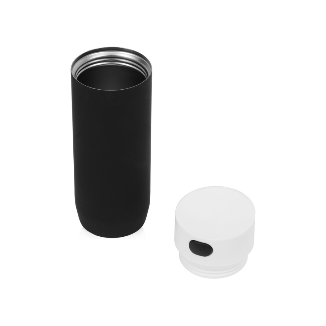 Вакуумная термокружка «Recoil», черный/белый