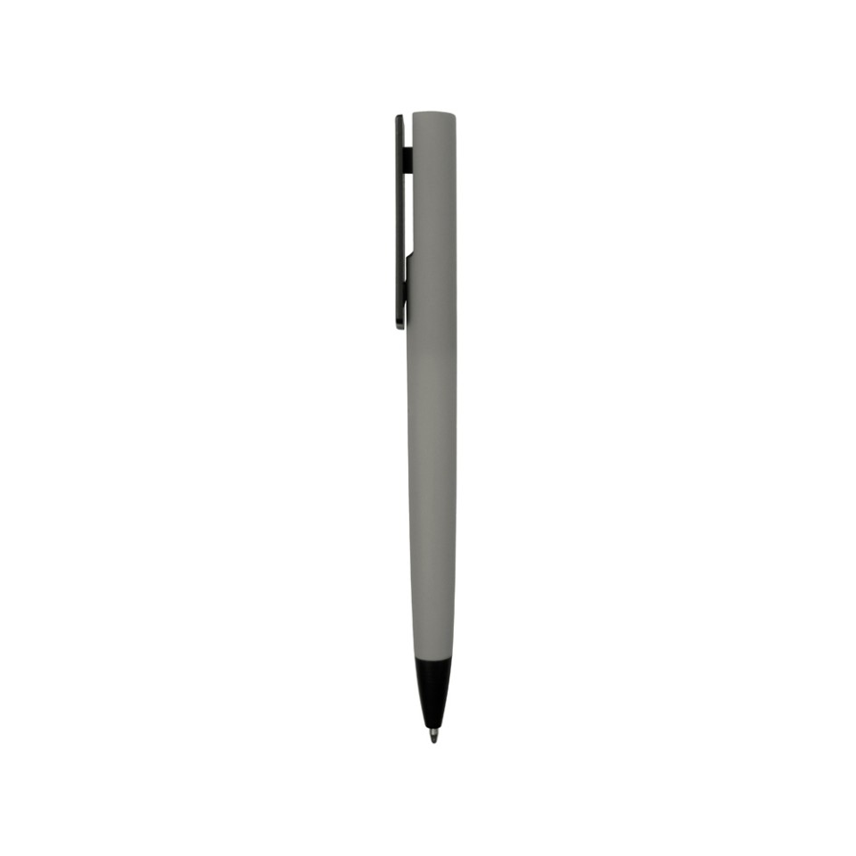 Ручка пластиковая soft-touch шариковая «Taper», серый/черный
