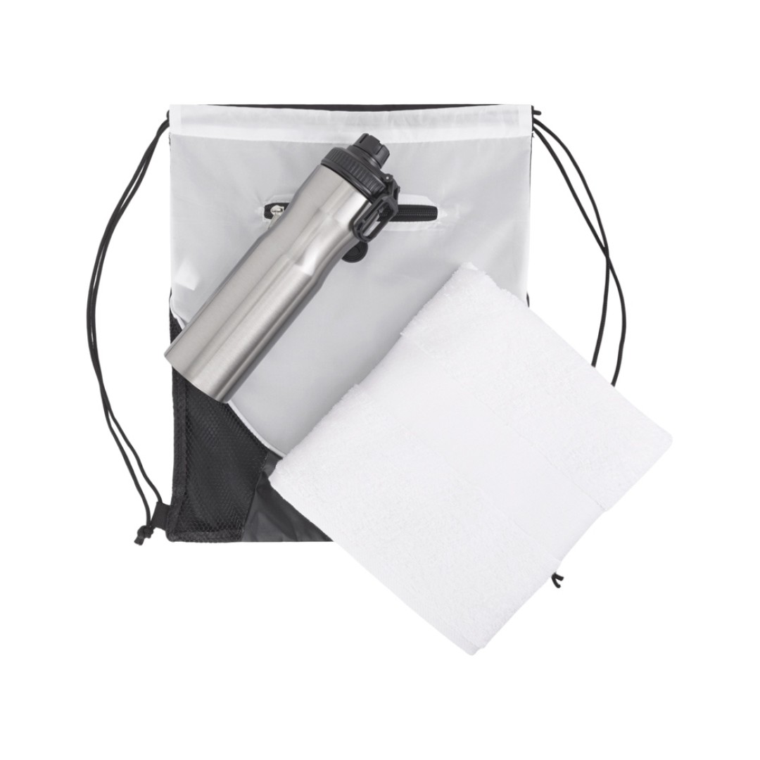 Спортивный набор со стальной бутылкой и полотенцем «Advanced», белый