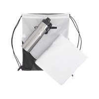 Спортивный набор со стальной бутылкой и полотенцем «Advanced», белый