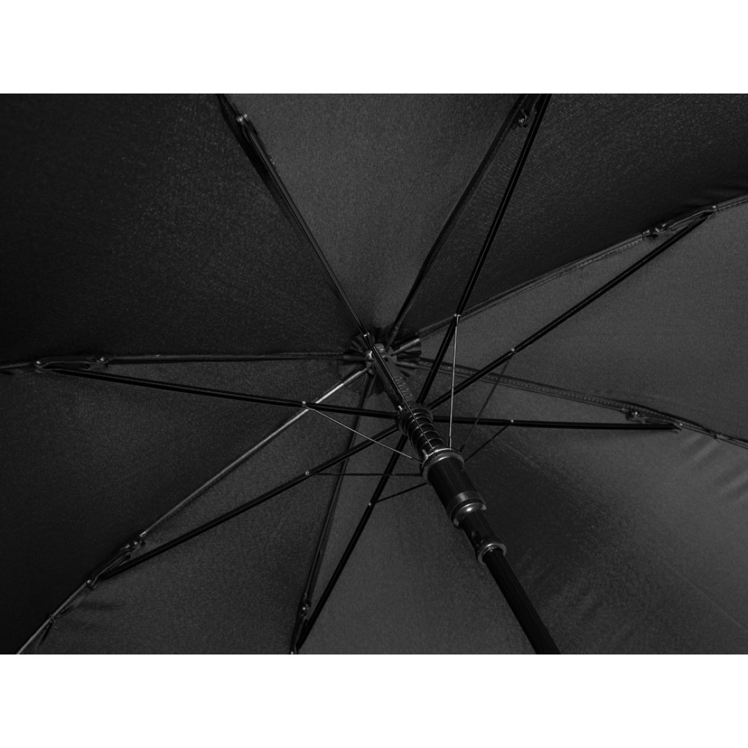 Зонт-трость Reviver с куполом из переработанного пластика, черный