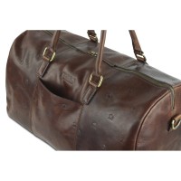 Сумка дорожная Mano "Don Leon", натуральная кожа в коричневом цвете, 50 х 27 х 24 см