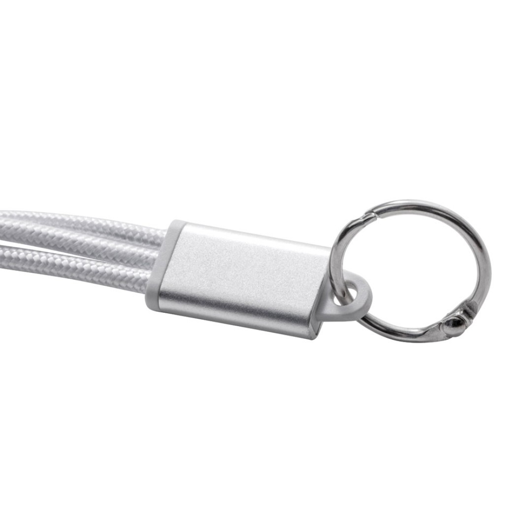 Кабель для зарядки «Tres» с брелоком, серый