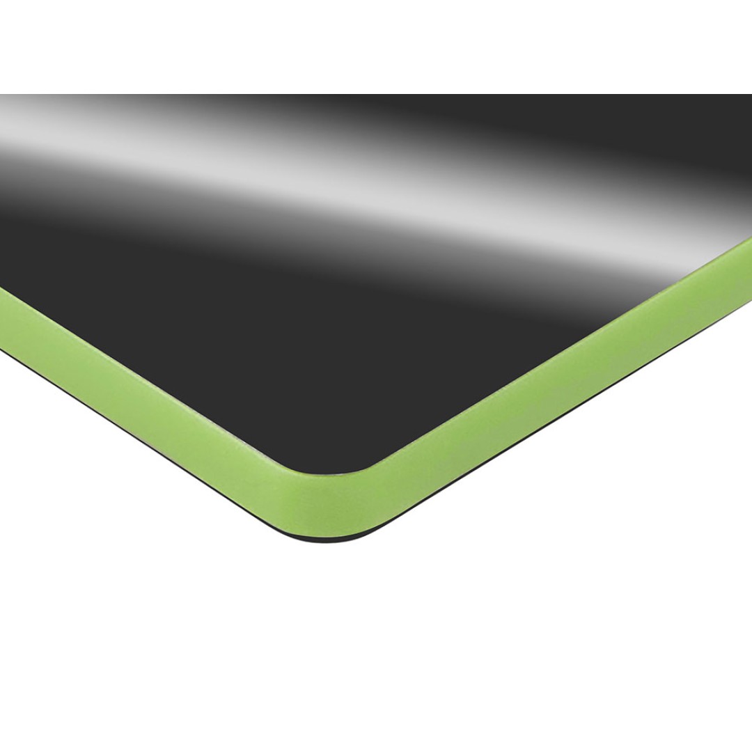 Металлический брелок с пластиковой цветной вставкой "SteelPop Rct", серебристый с зеленым яблоком