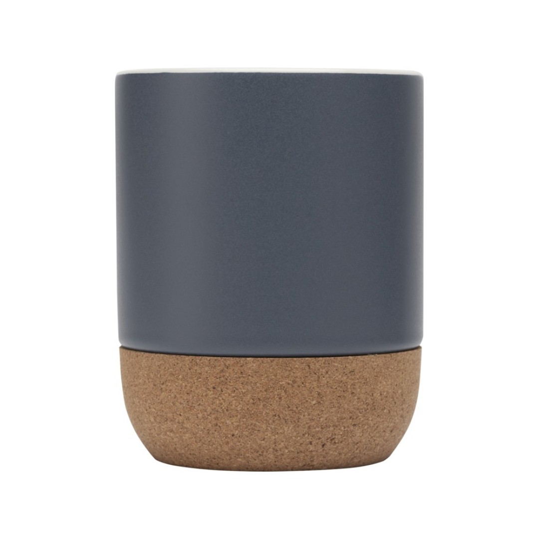 Billie керамическая кружка объемом 300 мл с пробковыми деталями и матовой отделкойм, синий ледяной