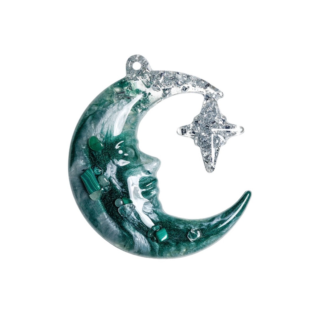 Елочные игрушки (Полумесяц+Снежинка) Авантюрин зеленый