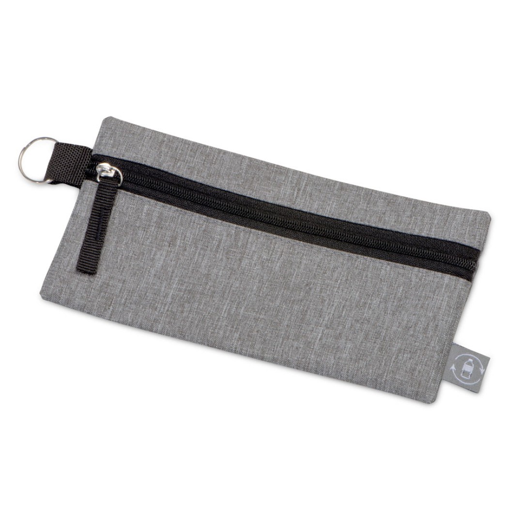 Универсальный пенал из переработанного полиэстера RPET "Holder", серый/черный