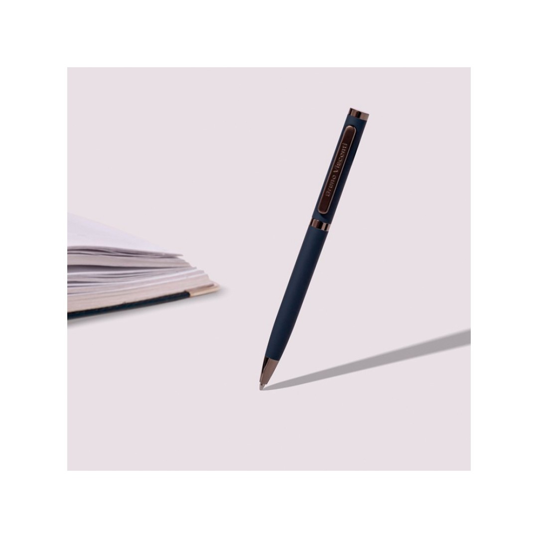 Ручка "Firenze" шариковая автоматическая софт-тач, синяя