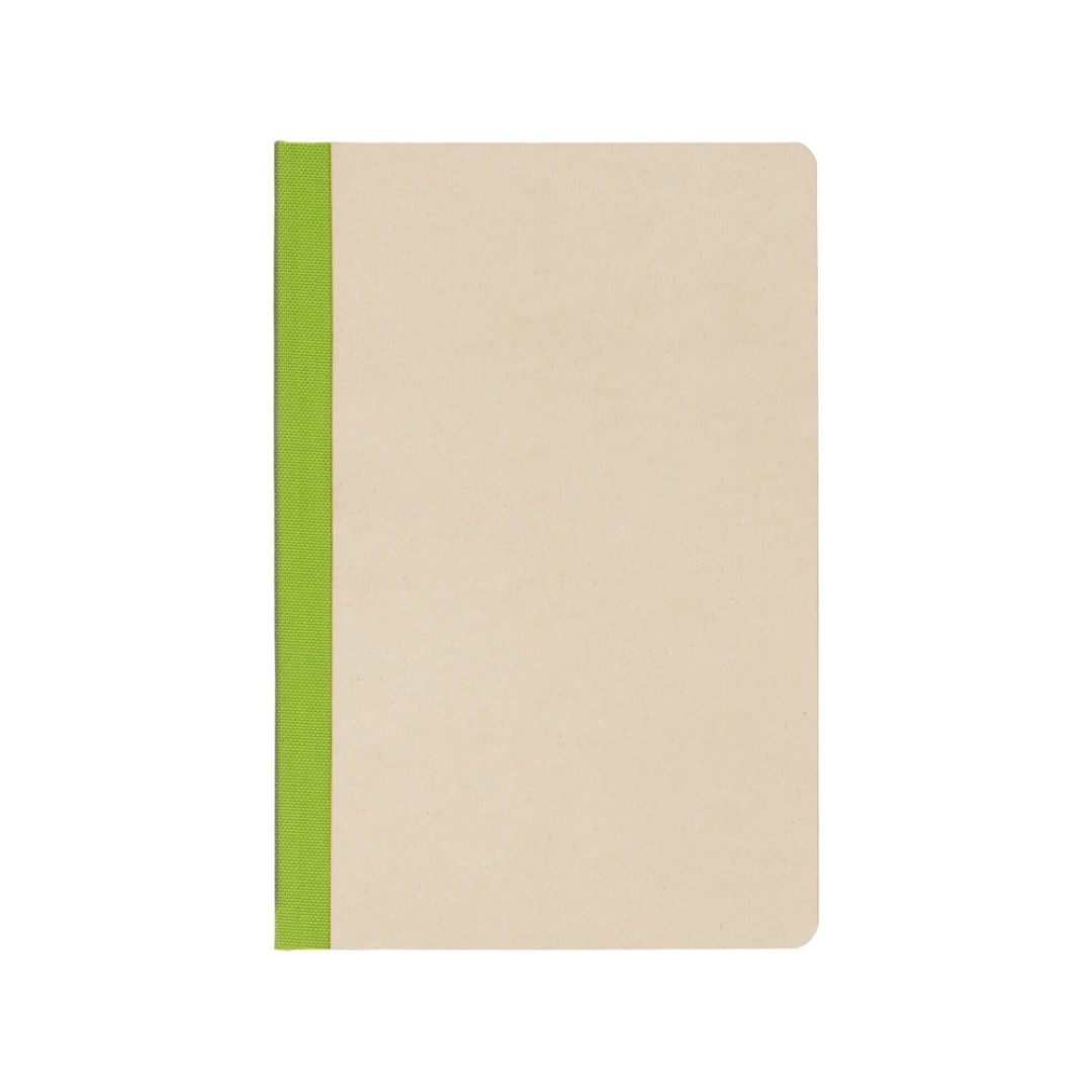 Блокнот А5 из переработанного тростника и RPET "Adiantum", 80 листов, гибкая обложка, зеленое яблоко