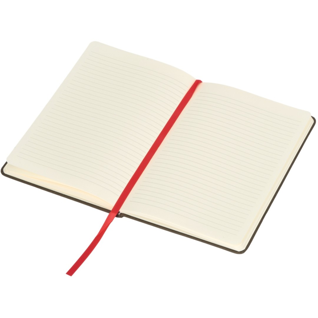 Блокнот «Color» линованный А5 в твердой обложке с резинкой, серый/красный