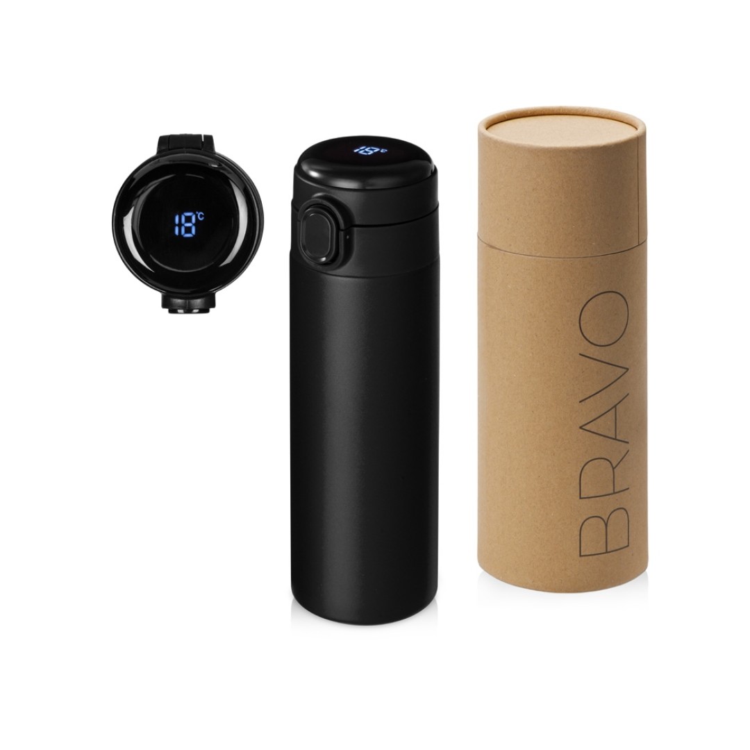 Вакуумная термокружка Waterline с медной изоляцией «Bravo», 400 мл, тубус, черный (Р)