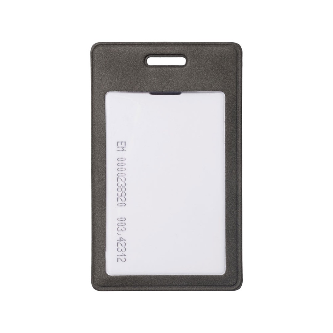 Вертикальный чехол для пропуска из экокожи "Alicante", темно-серый