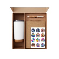 Подарочный набор из пробки с блокнотом, ручкой и термокружкой