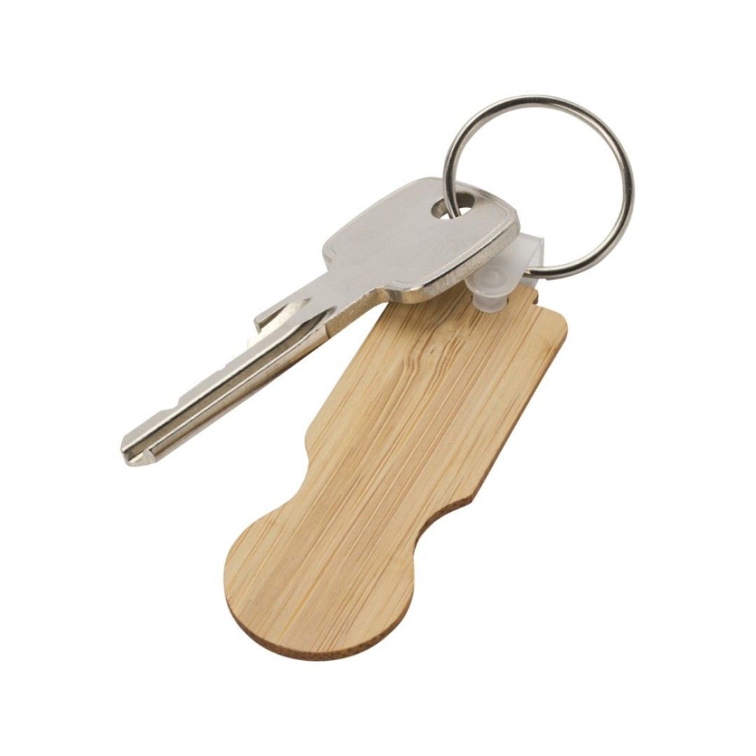 Ronan бамбуковый брелок для ключей в виде чемодана на колесах, натуральный