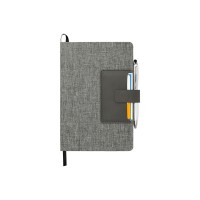 Блокнот "Clap" с отделением для визиток и магнитным клапаном, серый