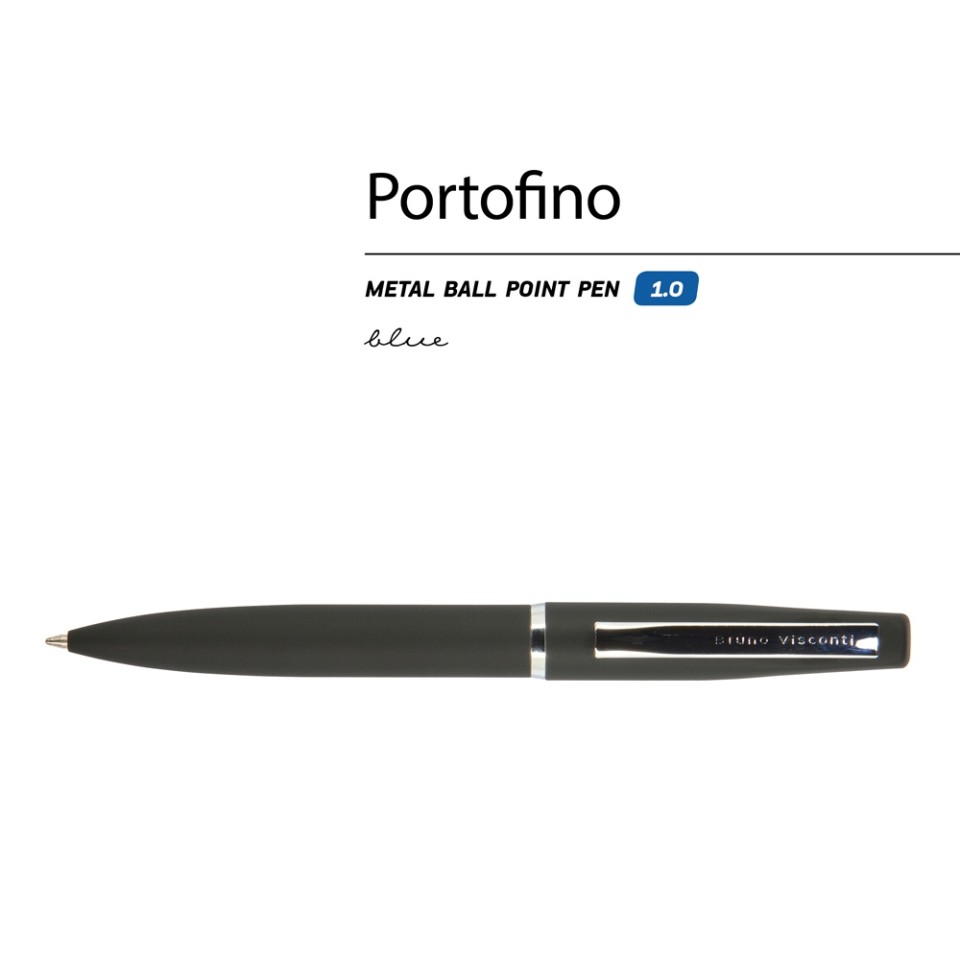 Ручка металлическая шариковая "Portofino", софт-тач, 1.0 мм, черный