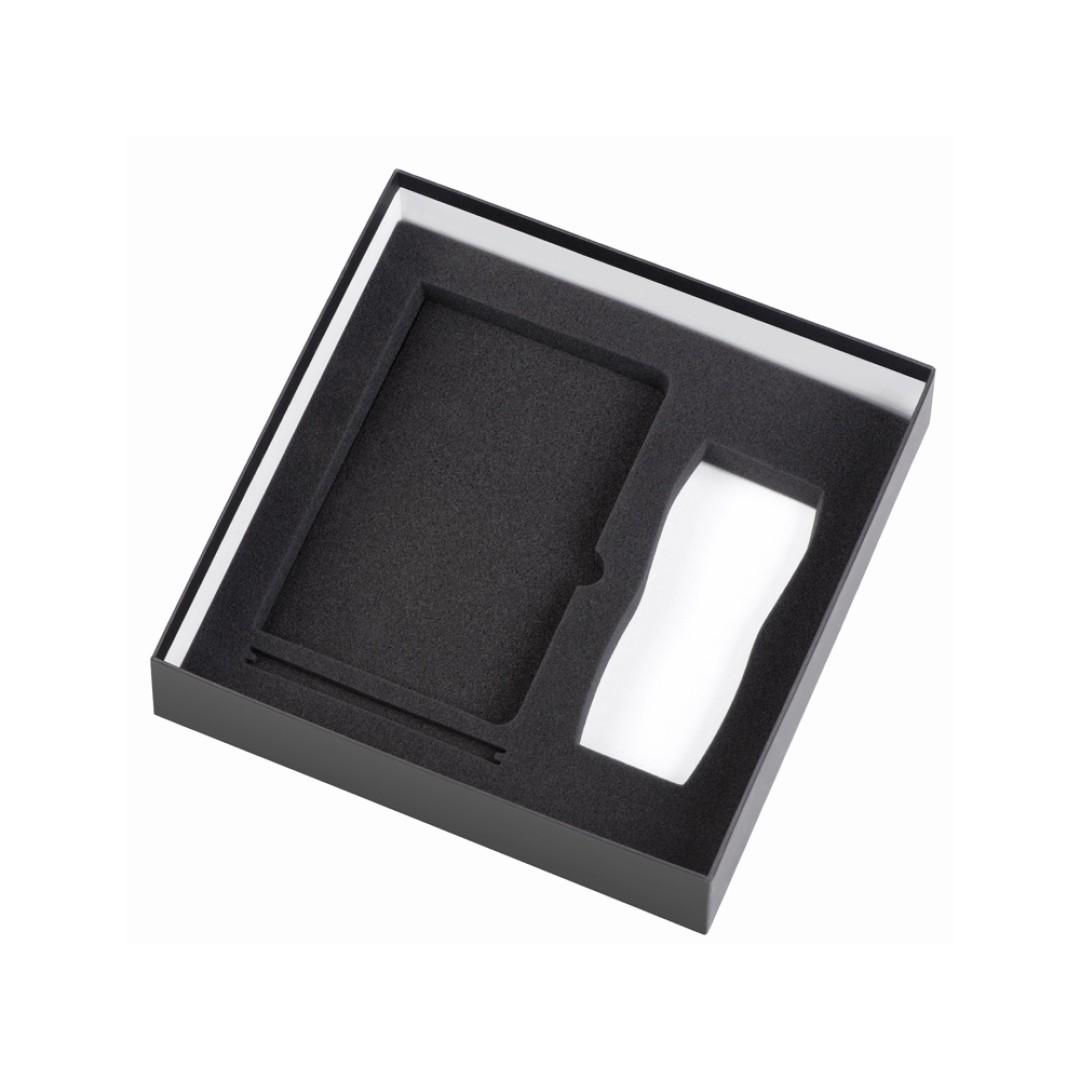 Подарочный набор с блокнотом С2, металлической ручкой и термокружкой, фиолетовый