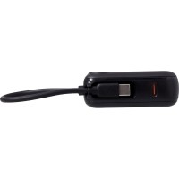 Внешний аккумулятор со встроенным кабелем «Liri», QC/PD, 10000 мАч, черный