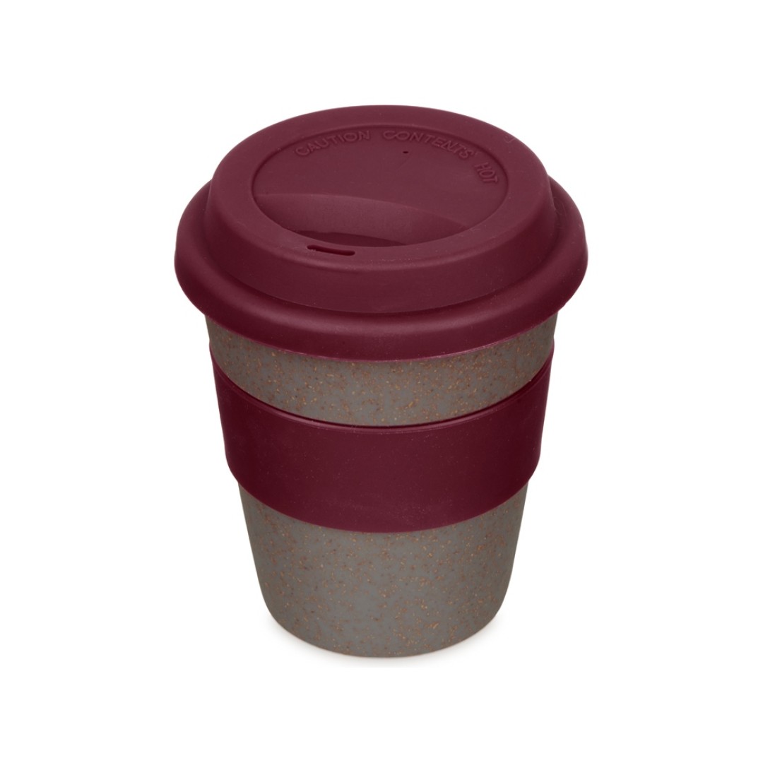 Стакан с силиконовой крышкой "Cafe", burgundy