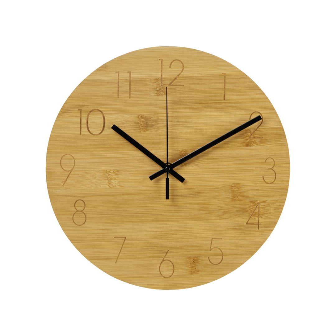 Настенные часы из бамбука "Celeste", 8 мм, натуральный