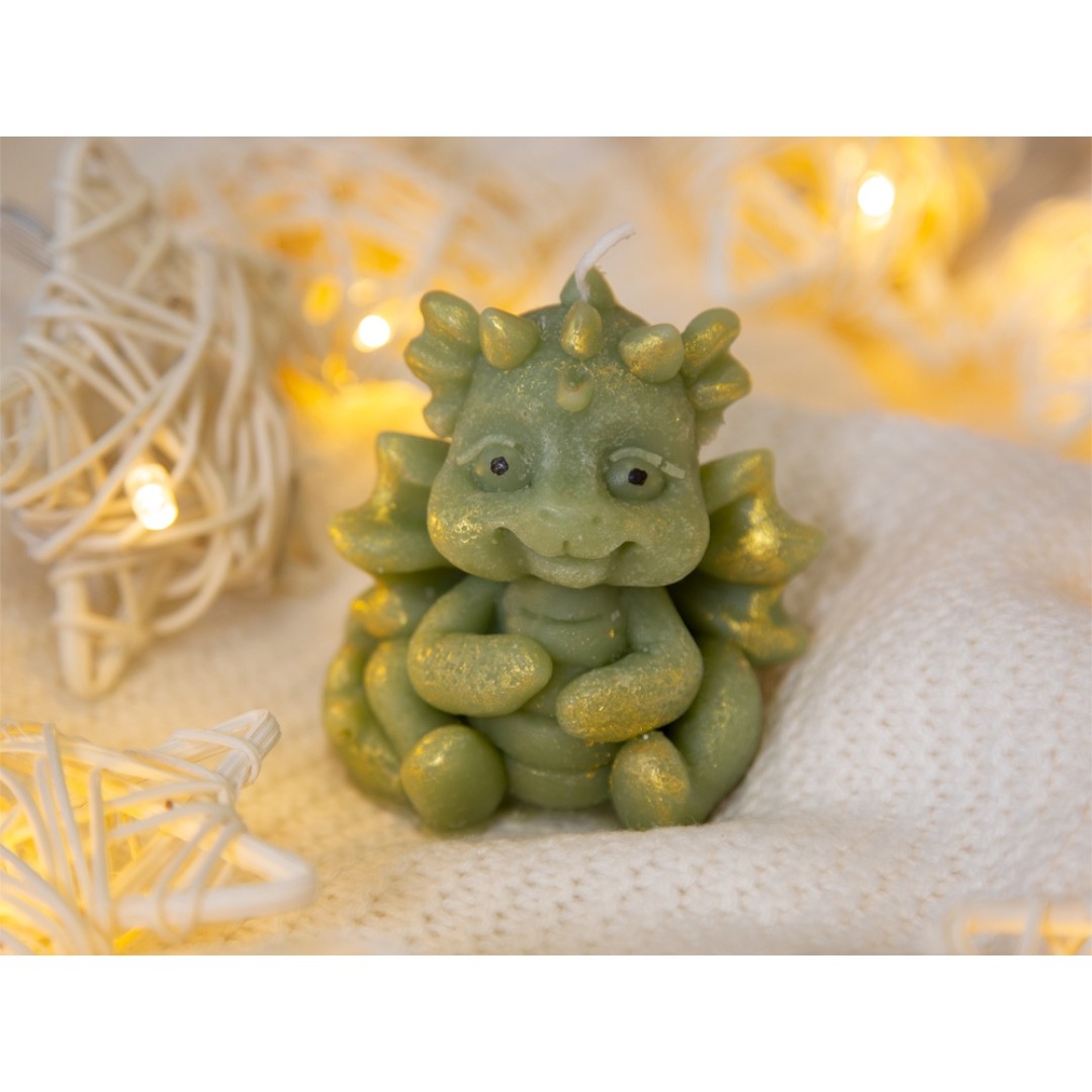 Свечи на подставке "Дракон, яйцо дракона, елочка"