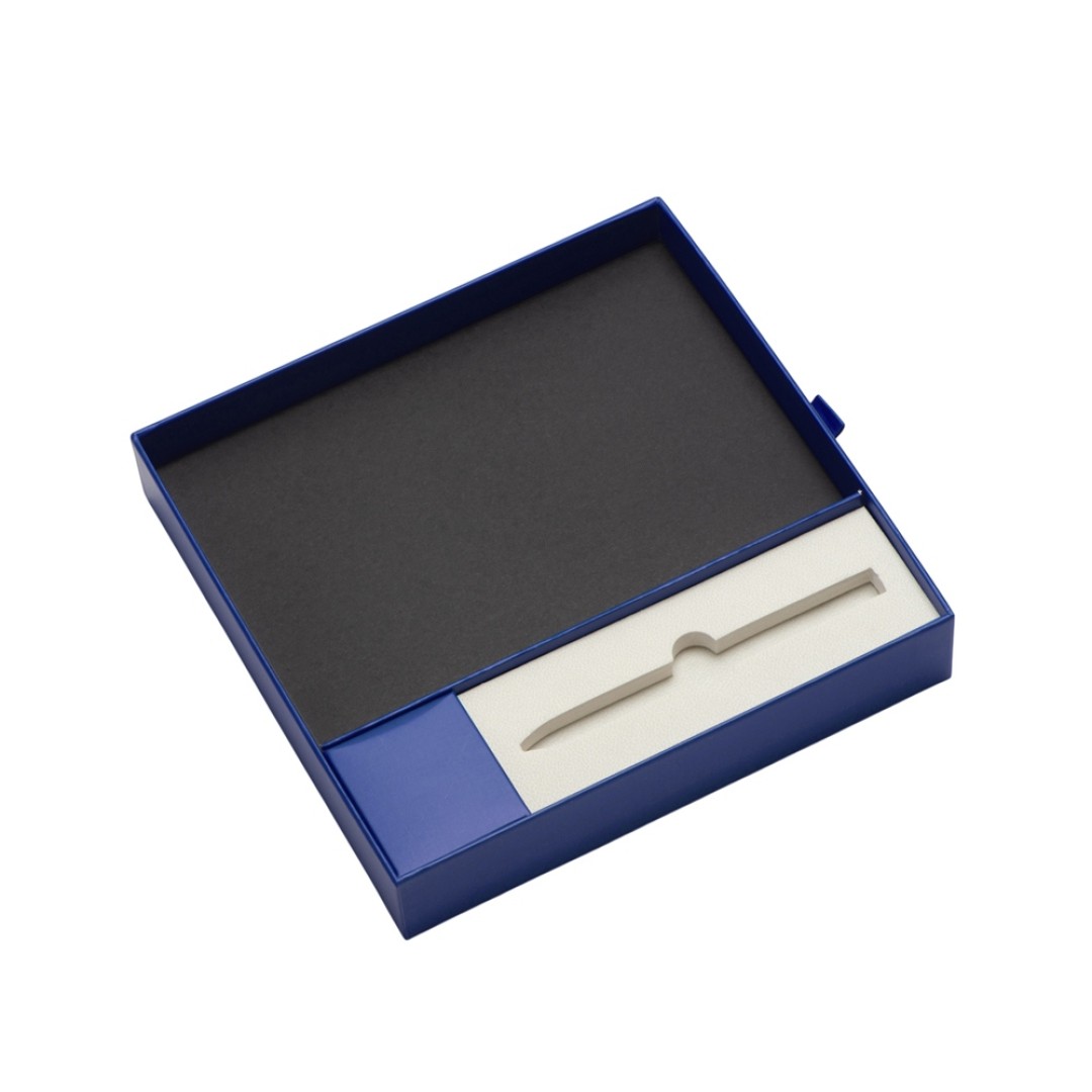 Набор блокнот в гибкой обложке А5 и металлическая шариковая ручка "Nabokov", синий