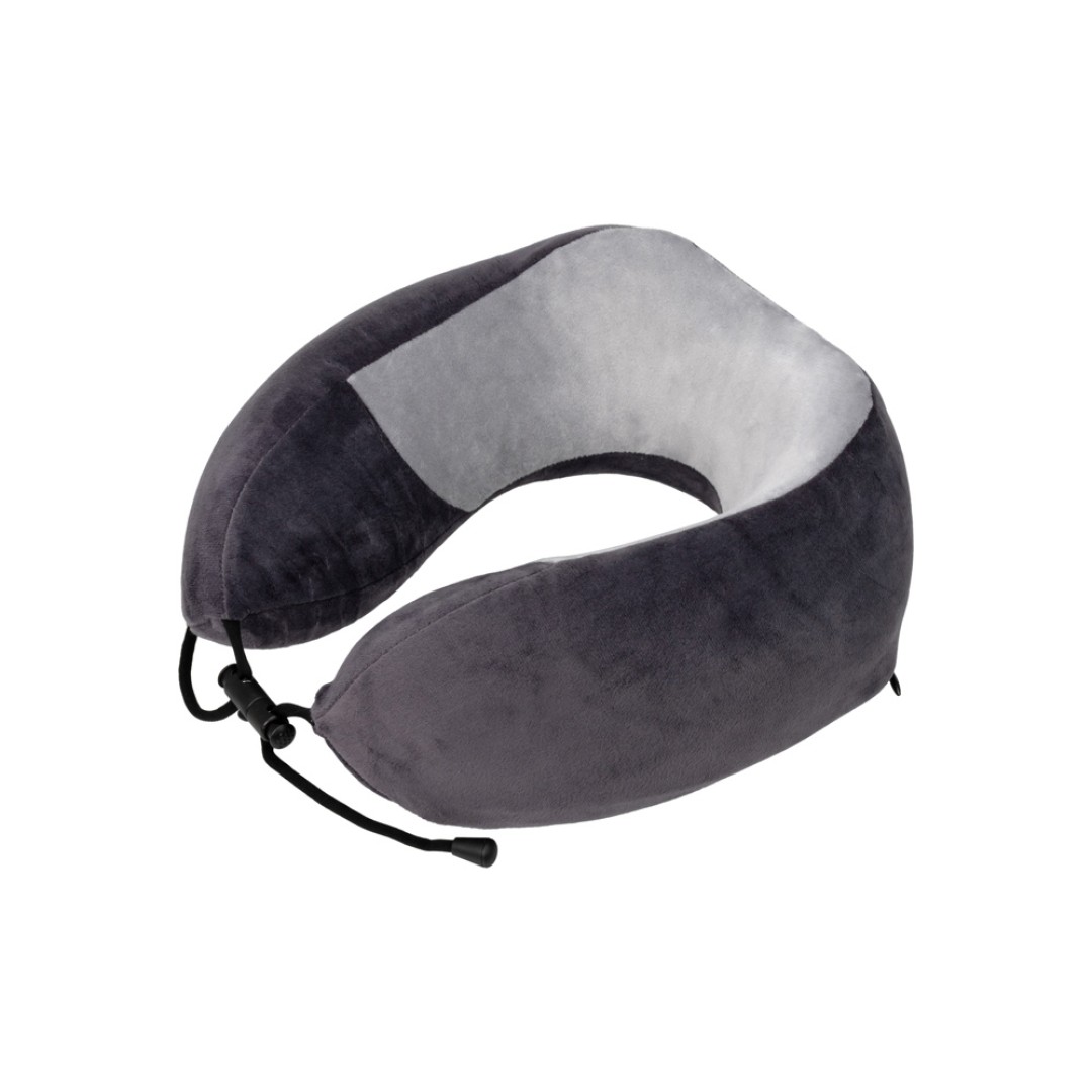 Подушка TORBER, дорожная, с эффектом памяти, тёмно-серая, полиэстер+спандекс