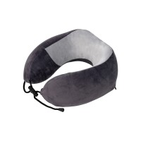 Подушка TORBER, дорожная, с эффектом памяти, тёмно-серая, полиэстер+спандекс