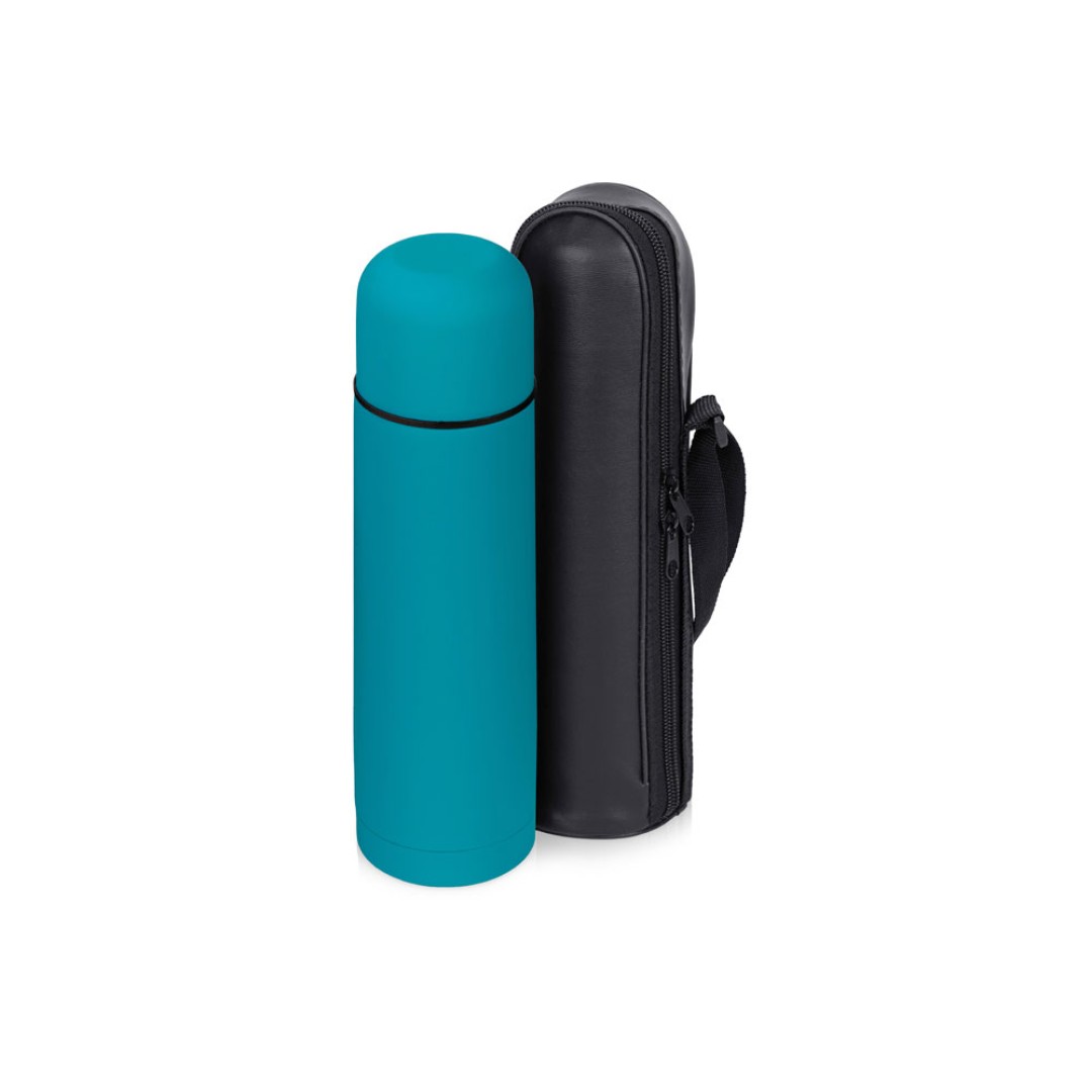 Термос «Ямал Soft Touch» с чехлом, 500мл, бирюзовый