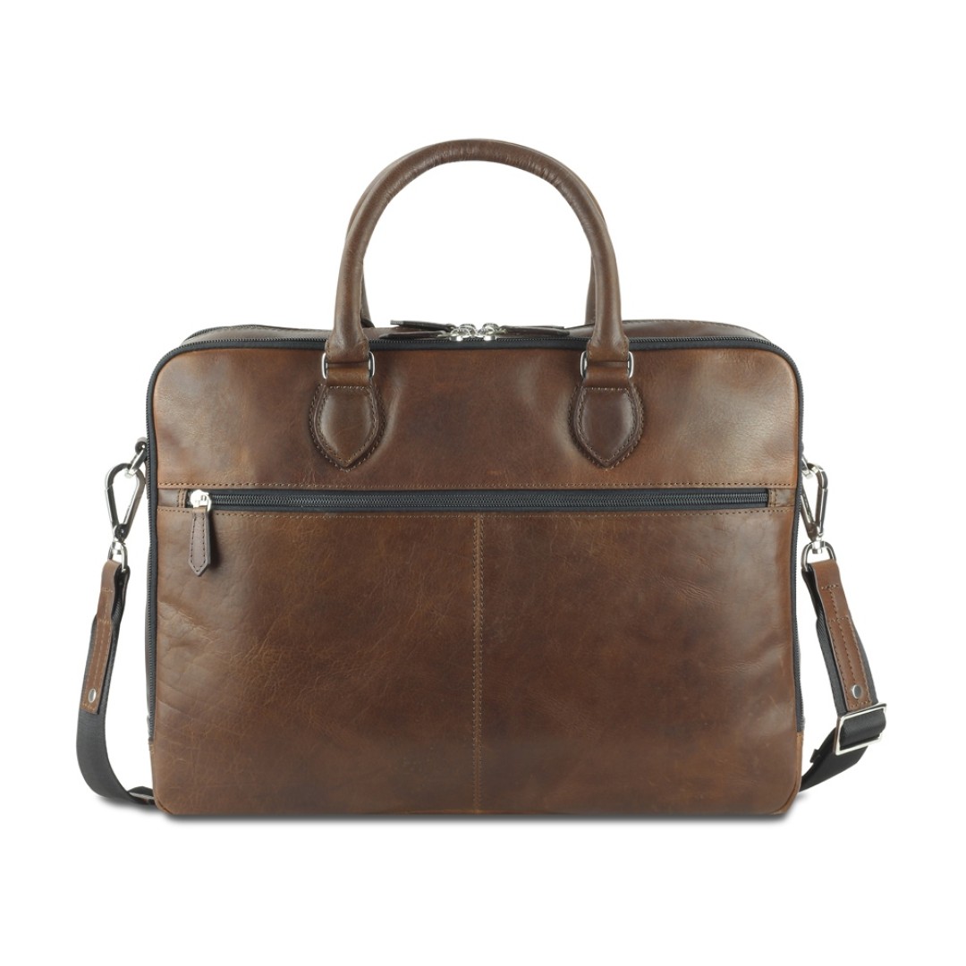 Сумка Mano "Don Valentino", натуральная кожа в коричневом цвете, 41,5 х 31 х 10 см