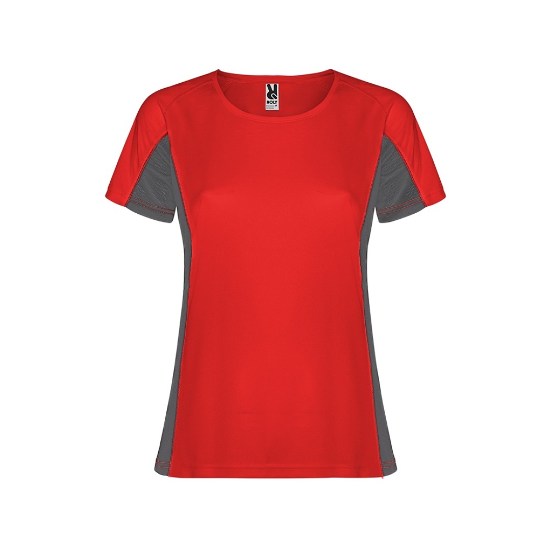 Футболка "Shanghai" женская, красный/графитовый