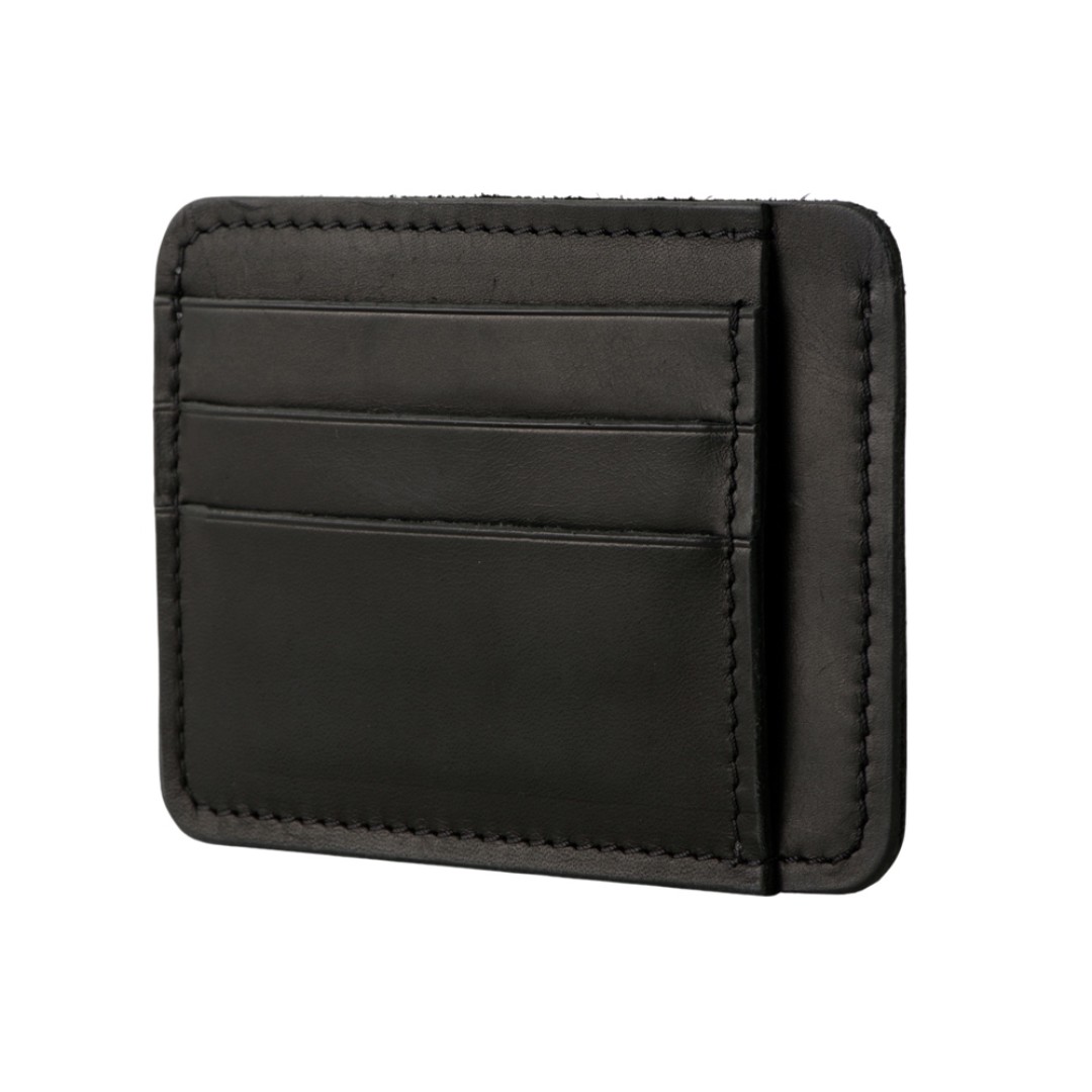 Картхолдер кожаный для автодокументов, черный