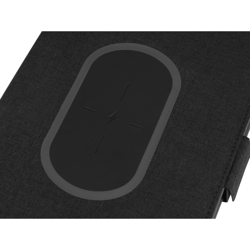 Органайзер с беспроводной зарядкой 5000 mAh "Powernote", темно-серый (P)