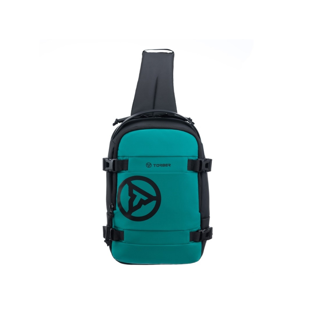 Рюкзак на одно плечо TORBER Xtreme, зелёный/чёрный, 20 х 8 х 31 см, 5л