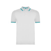 Рубашка поло "Montreal" мужская, белый/бирюзовый