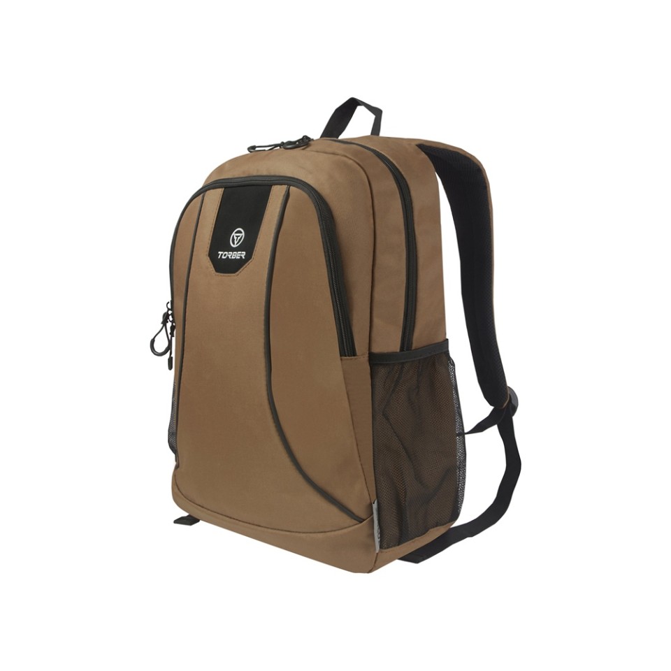 Рюкзак TORBER ROCKIT с отделением для ноутбука 15,6", коричневый, полиэстер 600D, 46 х 30 x 13