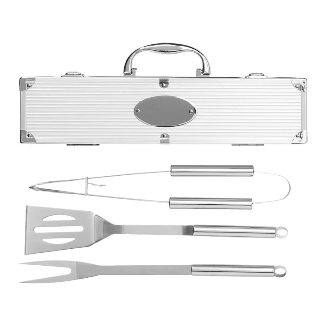 Набор для барбекю в кейсе: лопатка, щипцы, вилка "Salvy" (P)