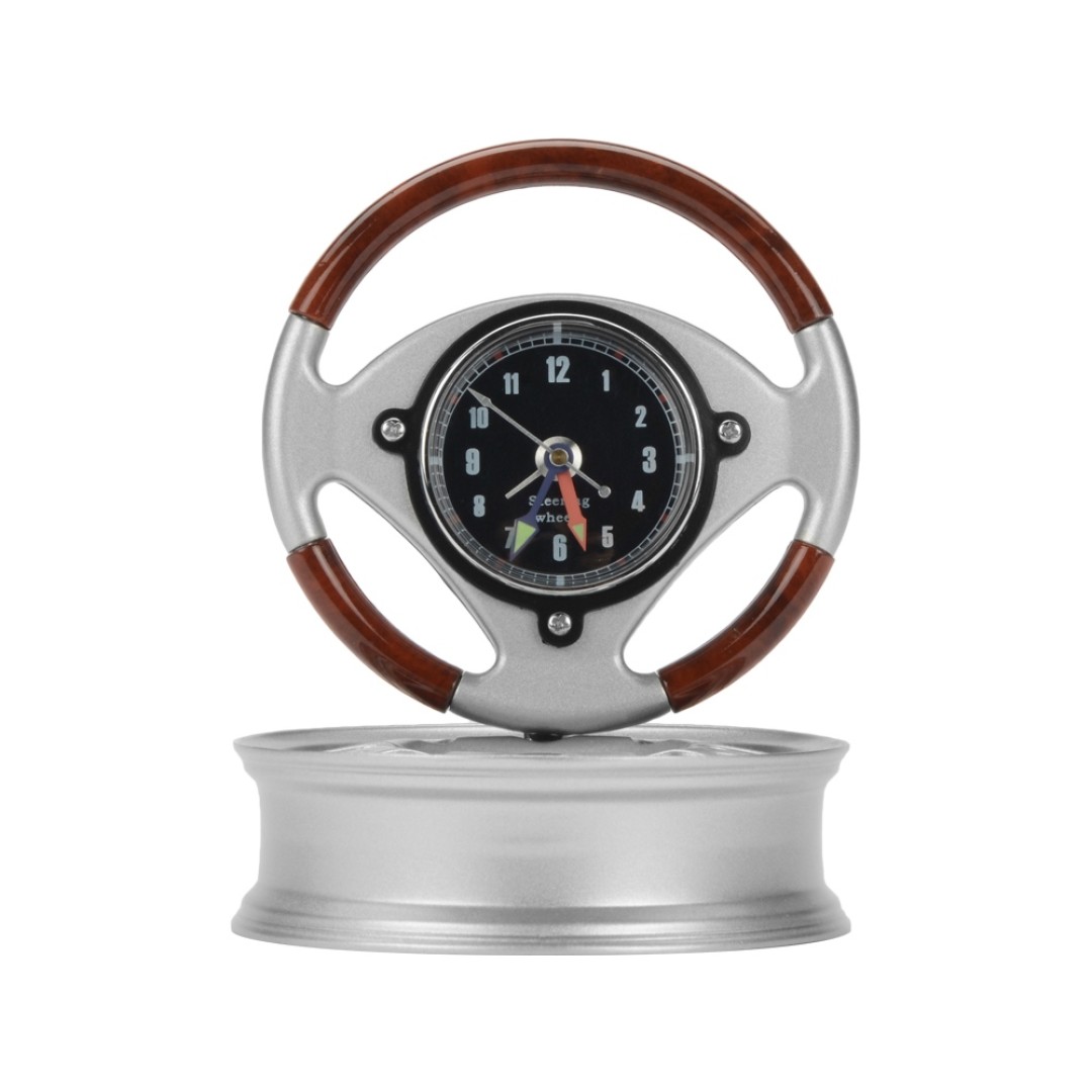 Часы настольные "Колесо", серебристый